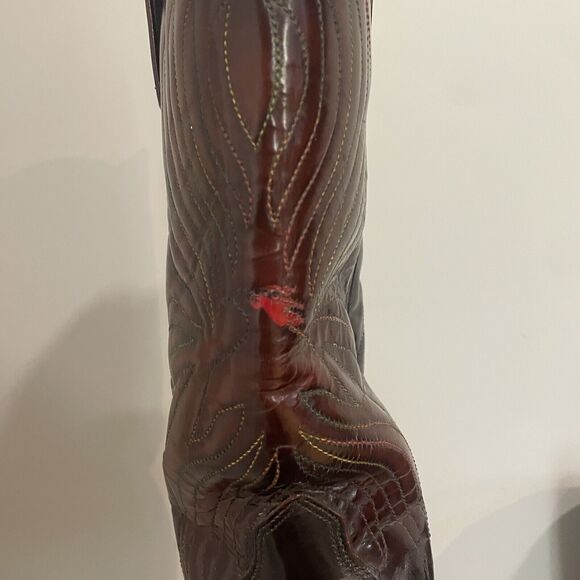 Iron Age Steel Toe Cowboy Boots Phoenix Rising Rainbow Stitch Brown Leather Sz 9 - Picture 7 of 16